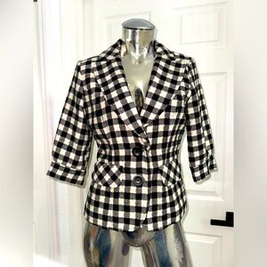 Anthropologie checked blazer jackets size small